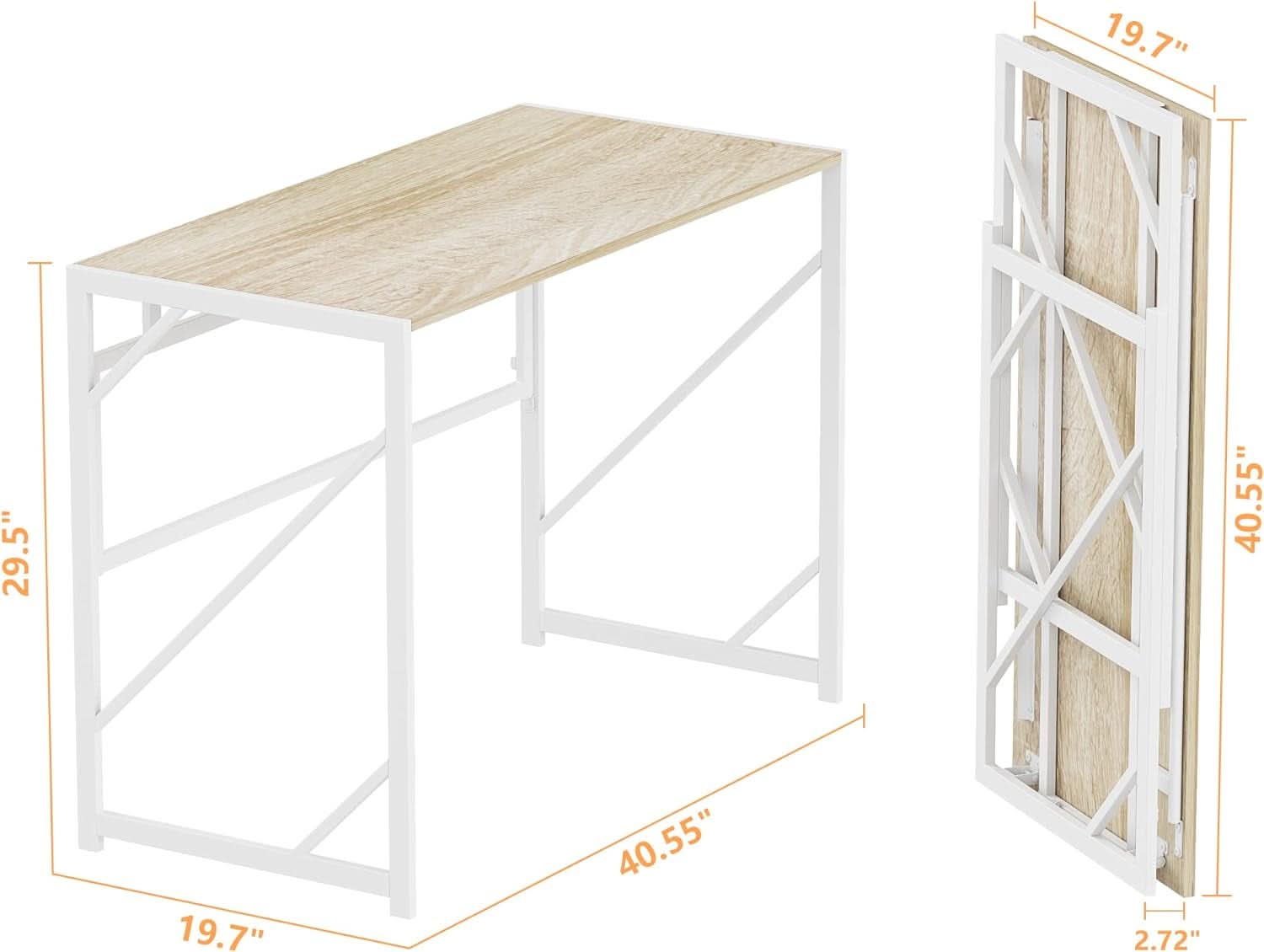 Foldable Desk For Home Office No Assembly 40.6 Inch Long