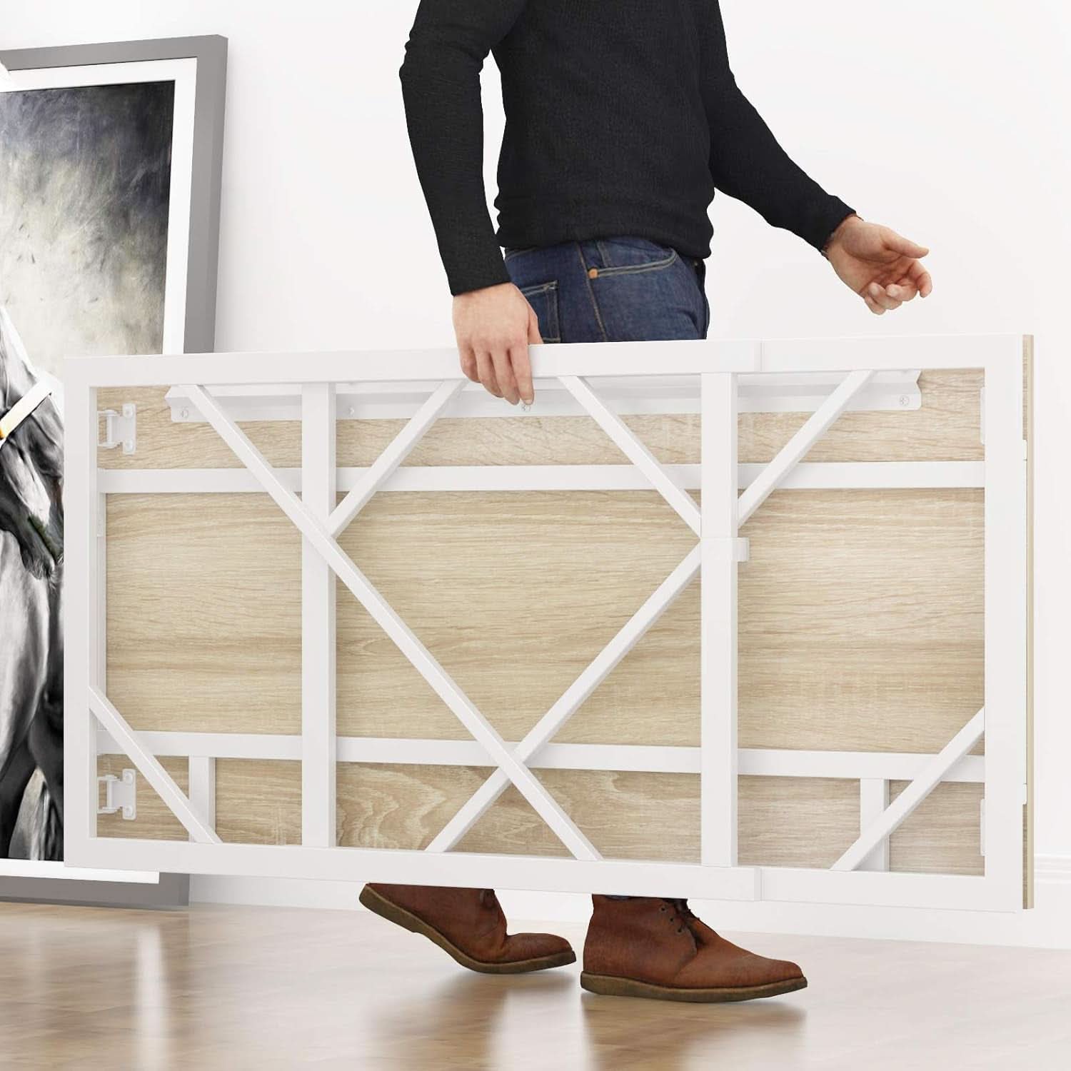 Foldable Desk For Home Office No Assembly 40.6 Inch Long