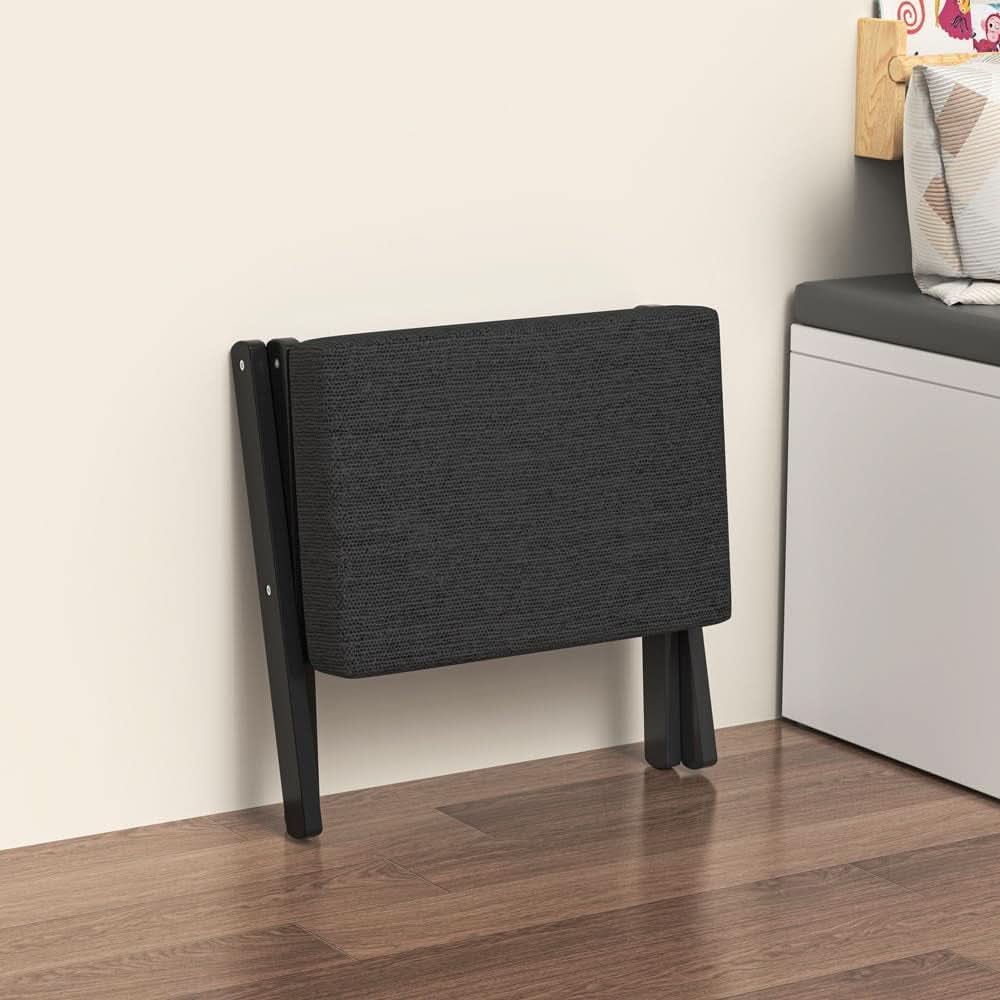 Foldable Foot Stool Black For Contemporary Living Room