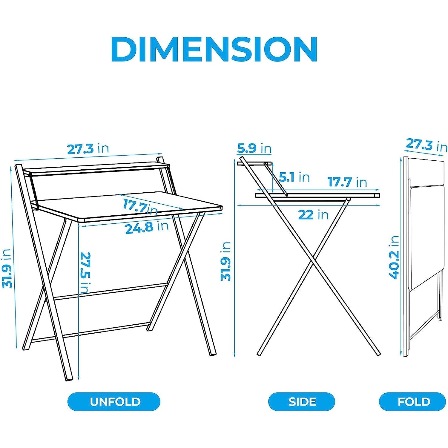 Foldable Two Tier Desk For Small Spaces No Assembly