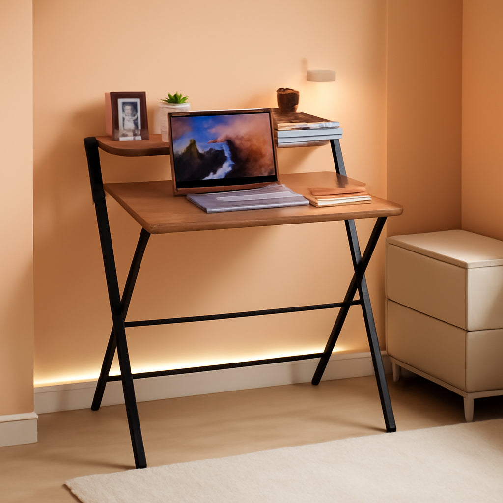 Foldable Two Tier Desk For Small Spaces No Assembly