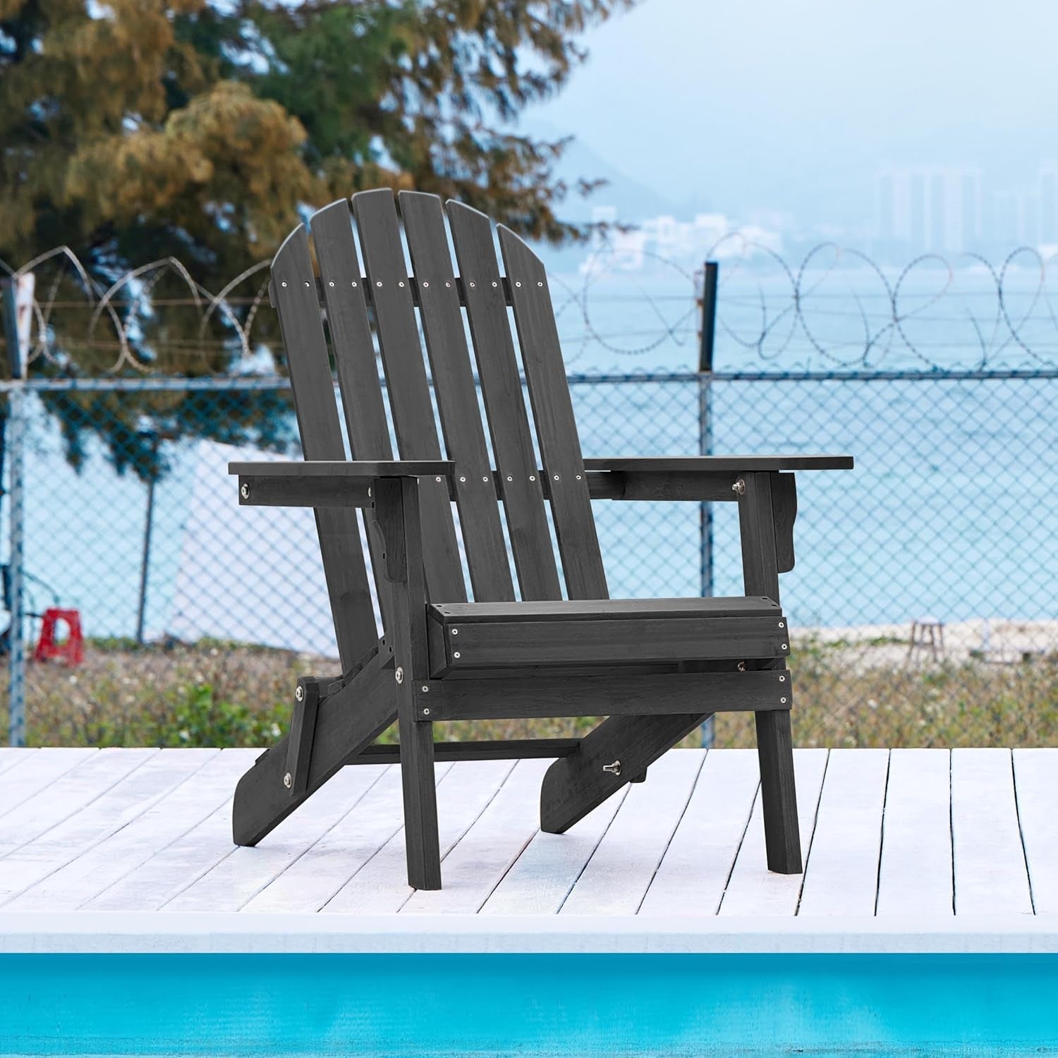 Folding Adirondack Chair Set of Two for Outdoors