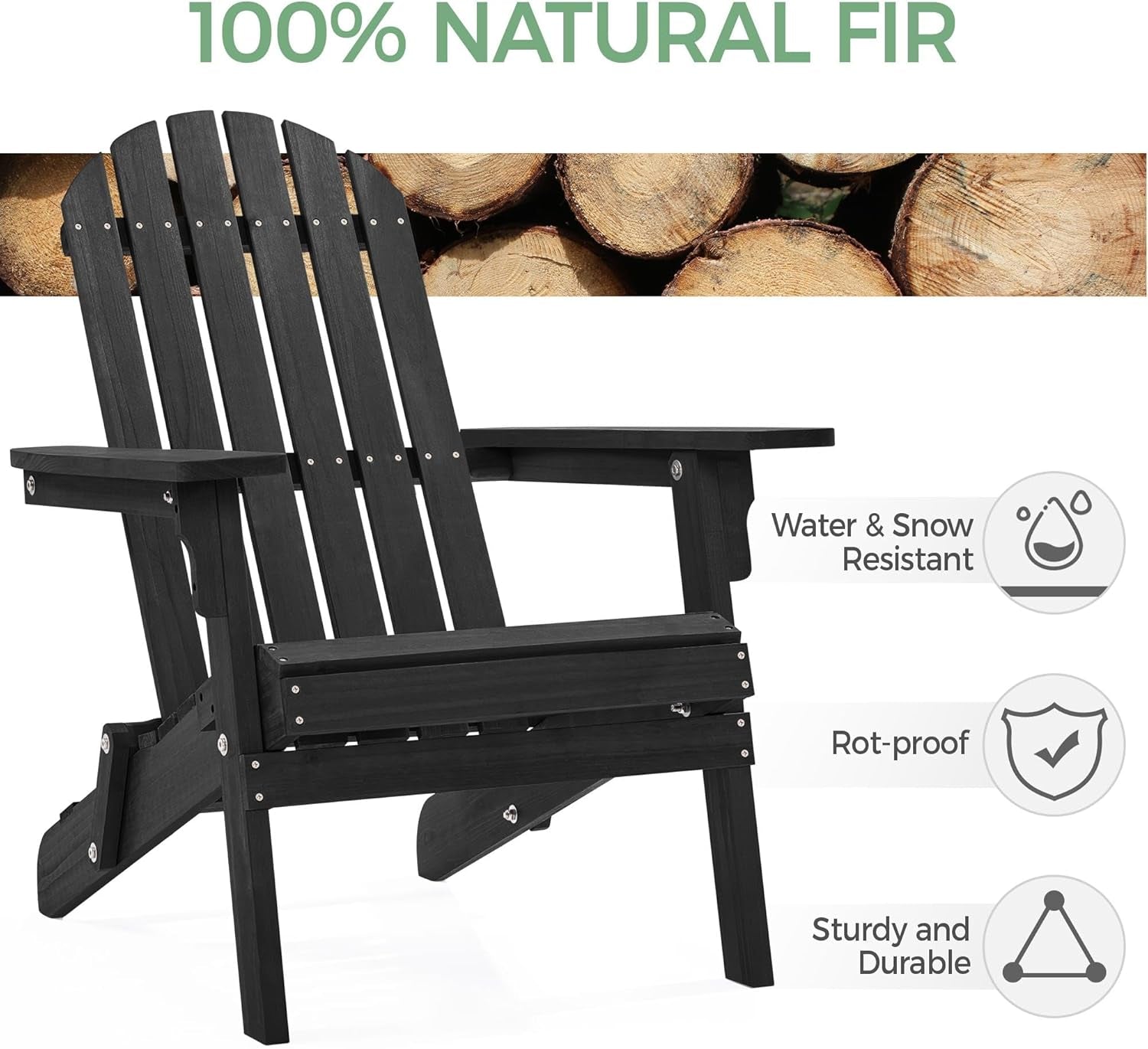 Folding Adirondack Chair Set of Two for Outdoors