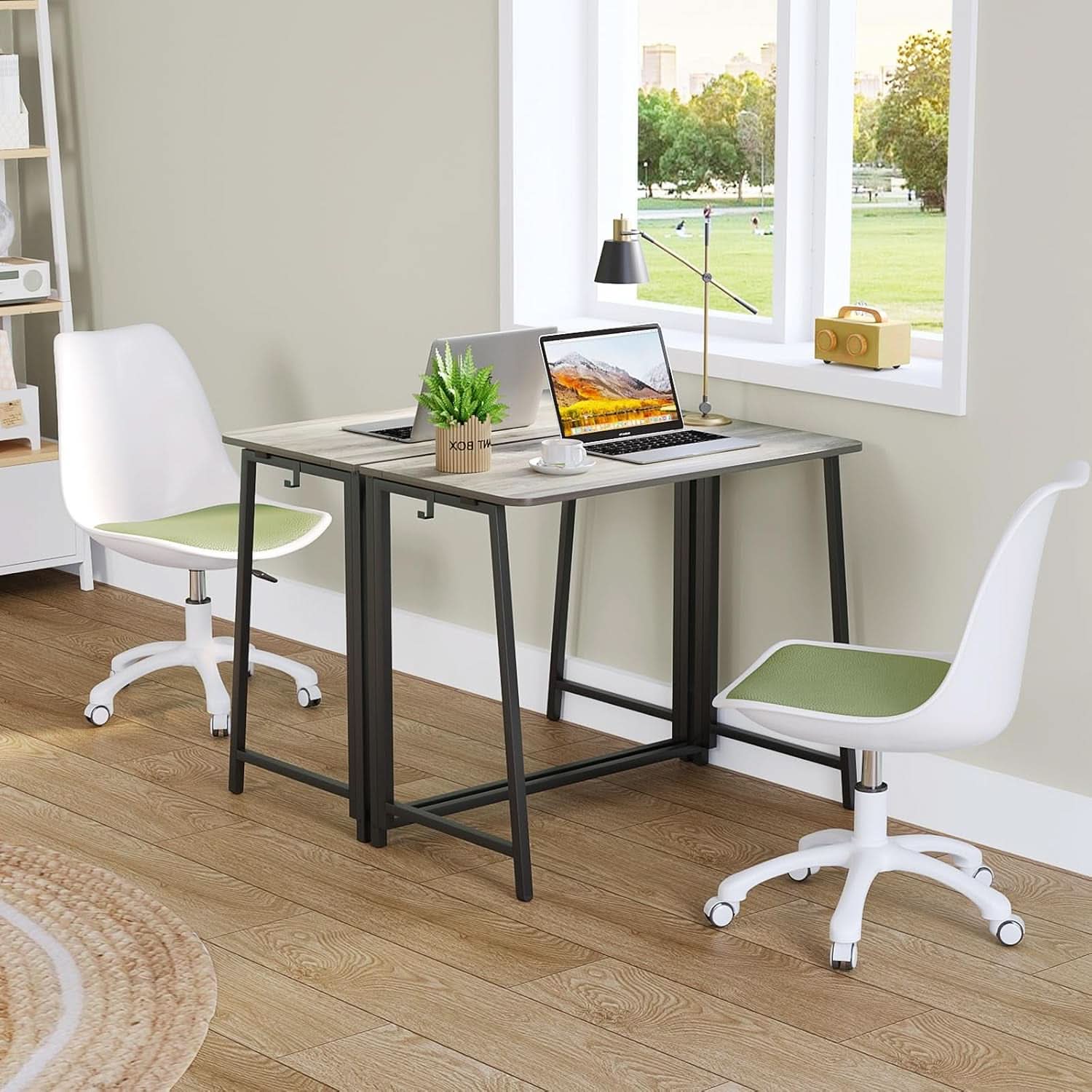 Folding Desk 31.5 Inch Gray Wash Fits Small Spaces