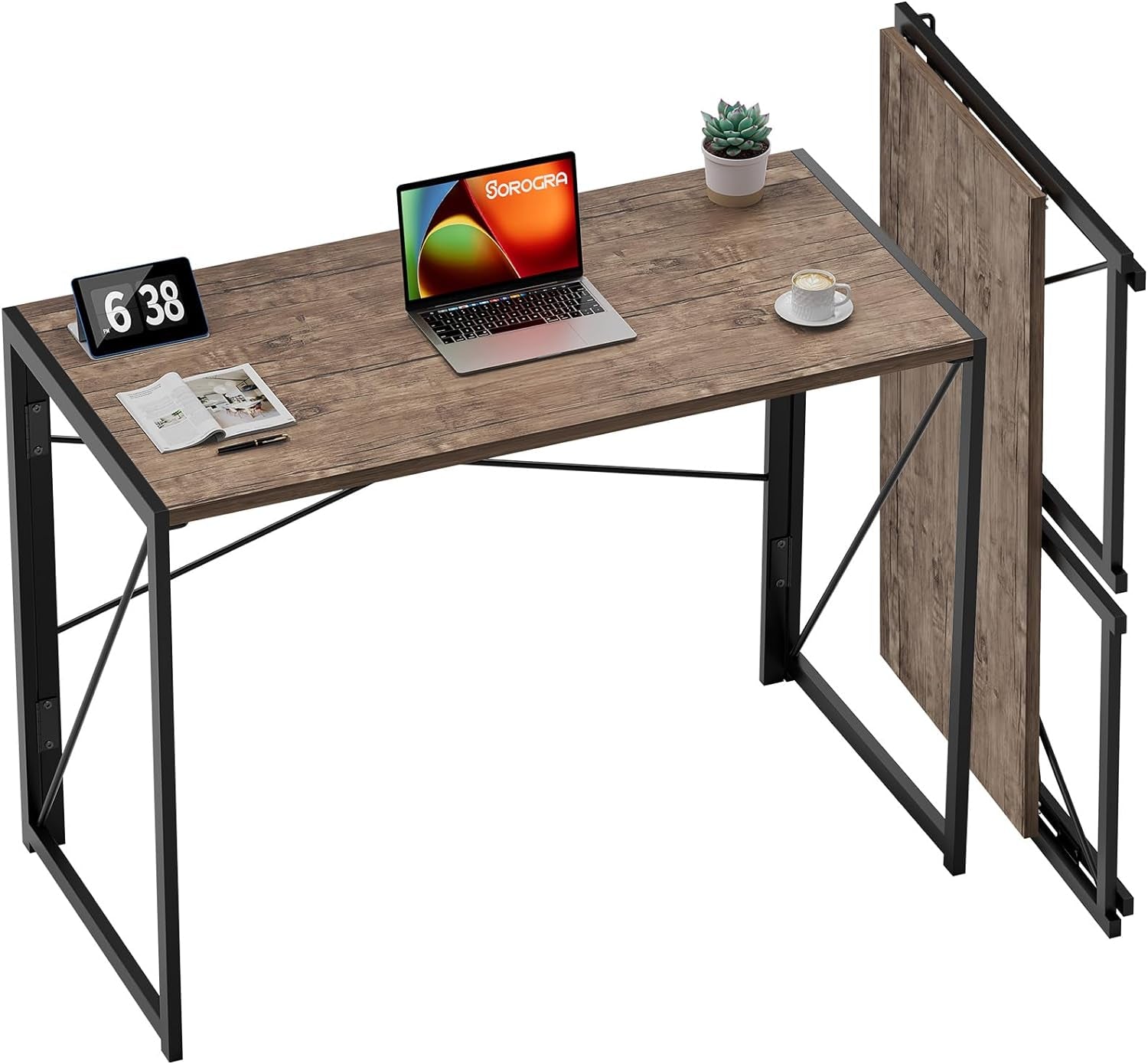 Folding Desk 39 Inch No Assembly For Home Office Use