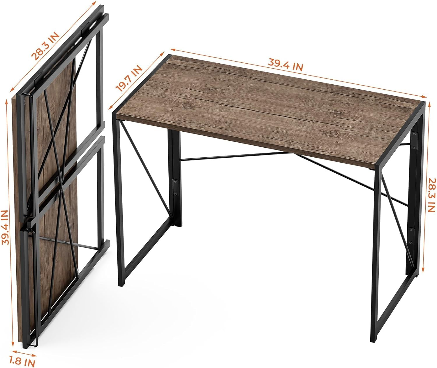 Folding Desk 39 Inch No Assembly For Home Office Use