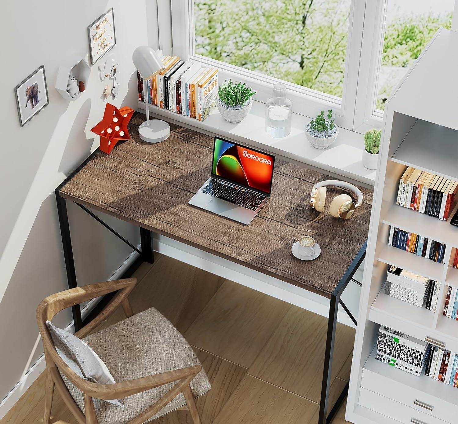 Folding Desk 39 Inch No Assembly For Home Office Use