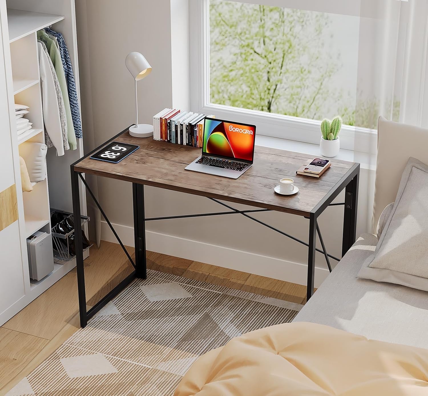 Folding Desk 39 Inch No Assembly For Home Office Use