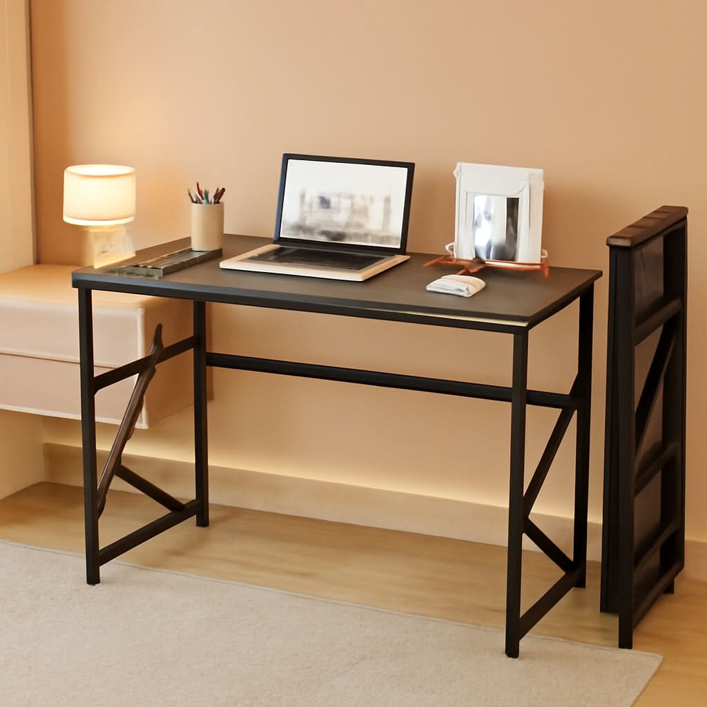 Folding Desk Compact No Assembly For Small Home Office