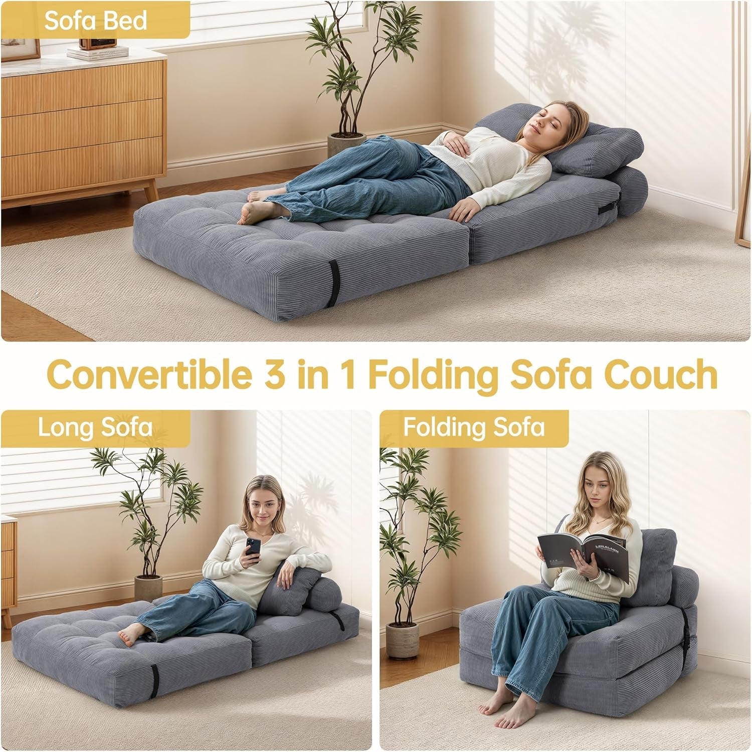 Folding Sofa Bed Convertible Chair for Small Spaces