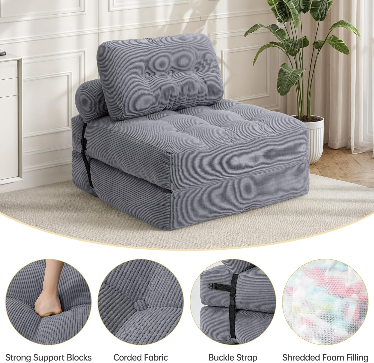 Folding Sofa Bed Convertible Chair for Small Spaces