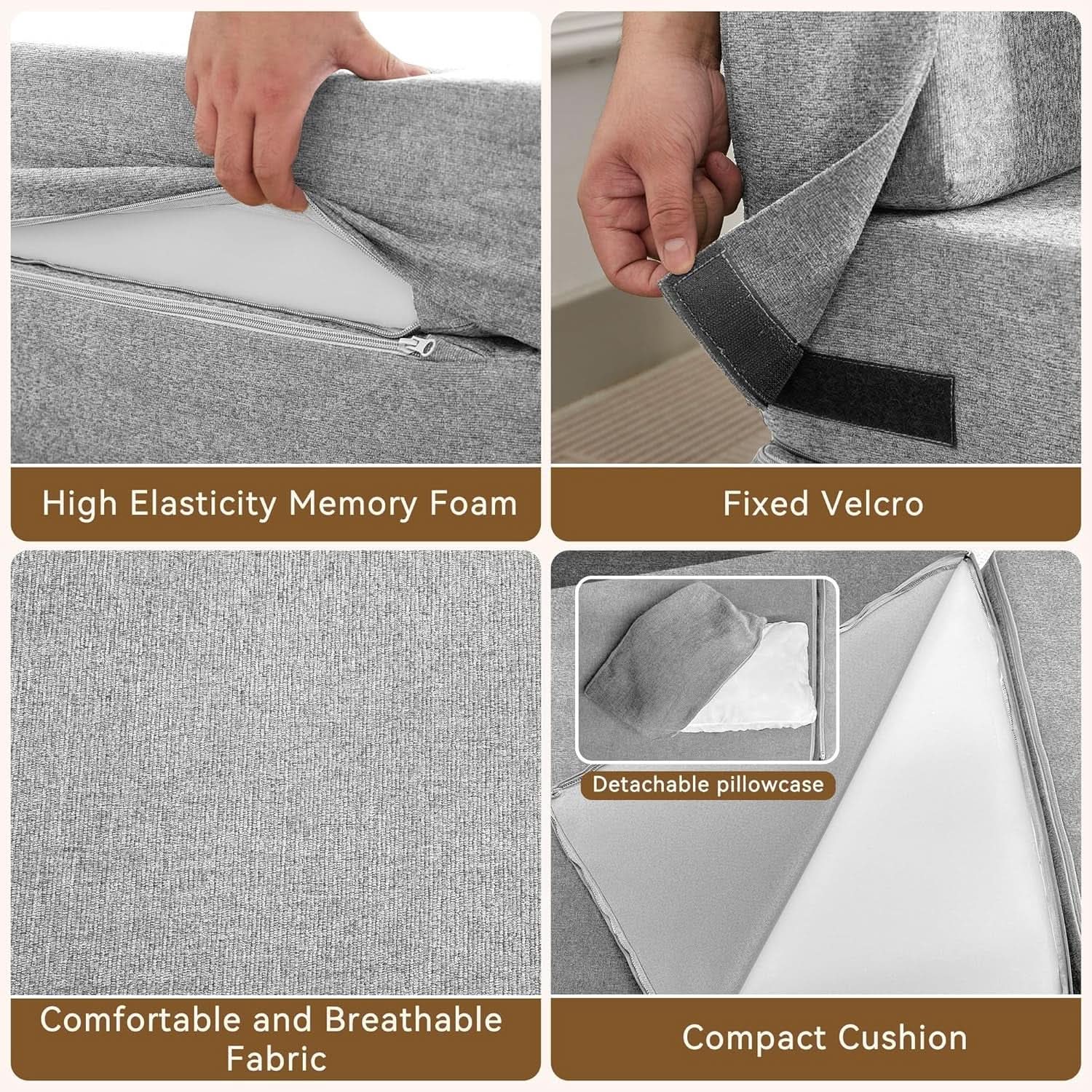 Folding Sofa Bed Convertible Couch with Memory Foam
