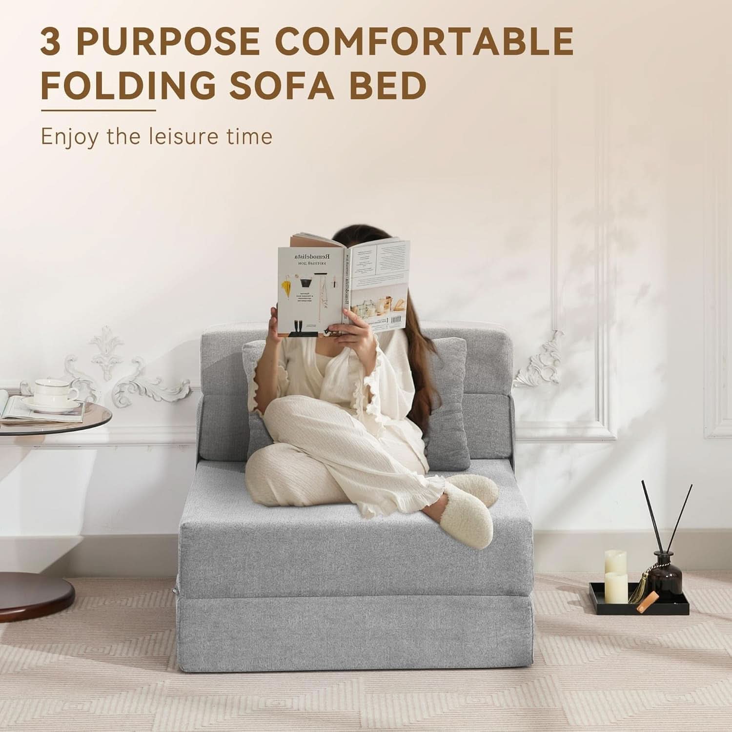 Folding Sofa Bed Convertible Couch with Memory Foam
