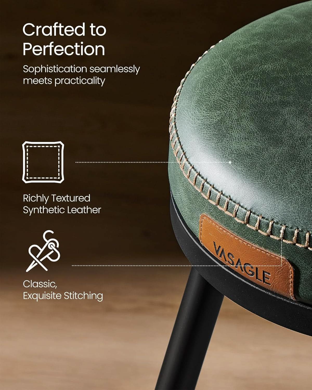 Forest Green 30 Inch Bar Stools Set Of 2 For Kitchen