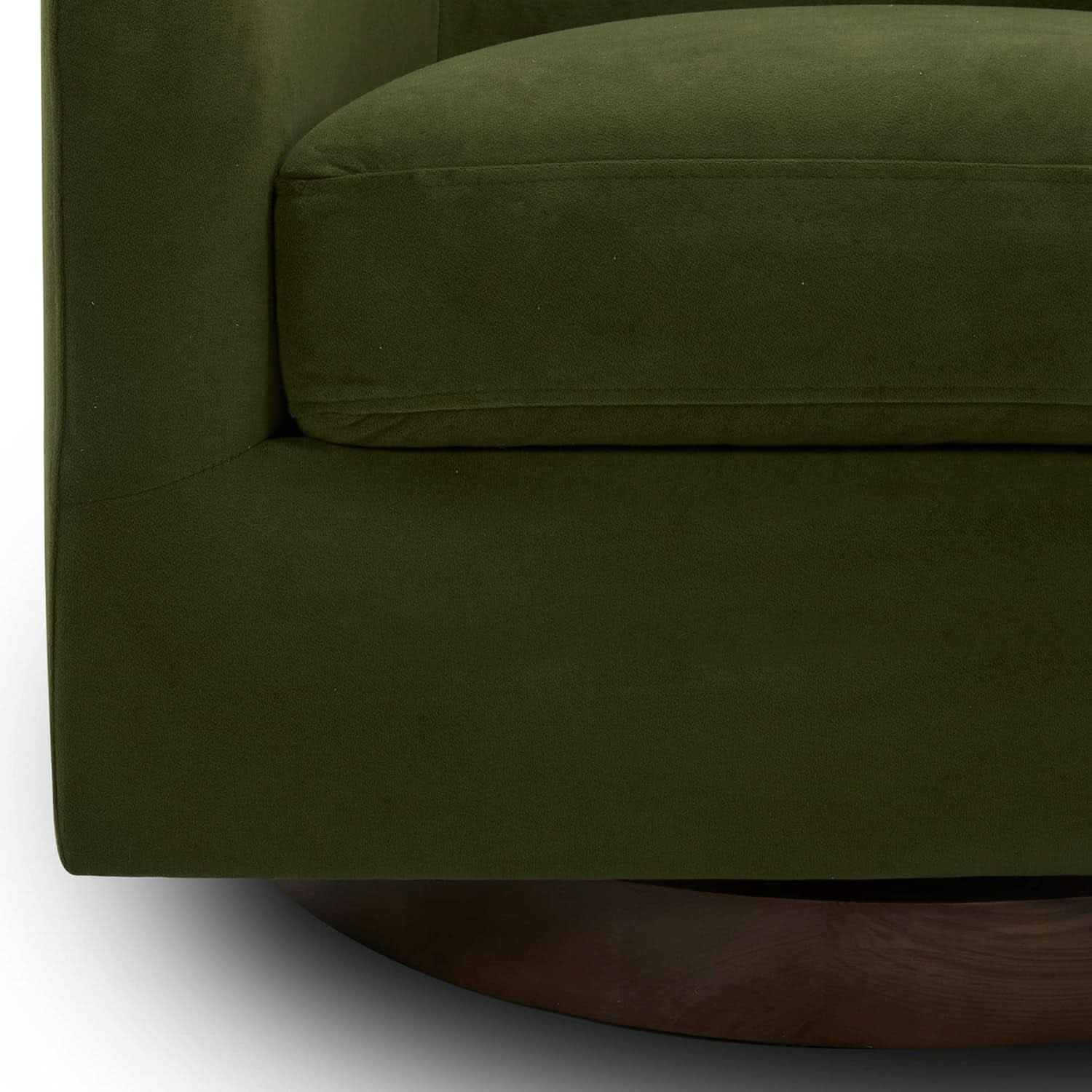 Forest Green Velvet Swivel Upholstered Armchair FSC