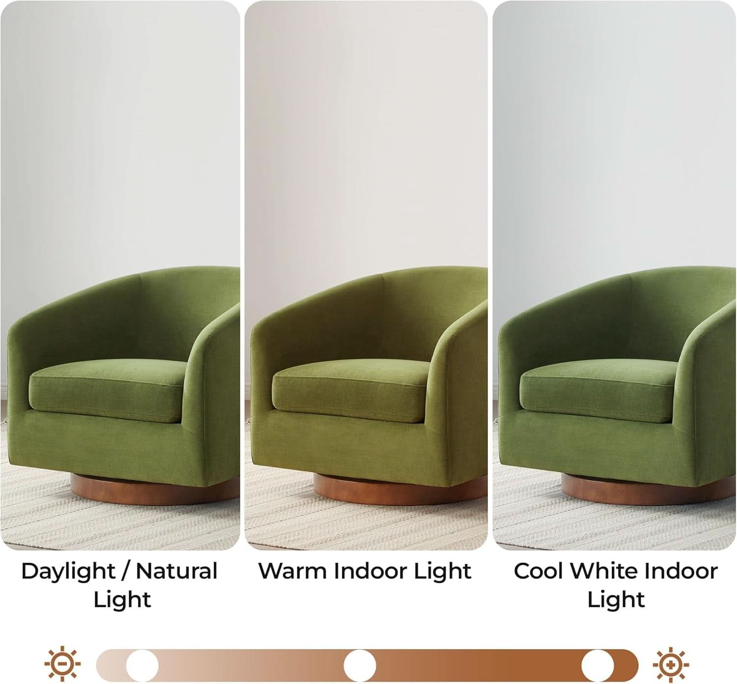 Forest Green Velvet Swivel Upholstered Armchair FSC
