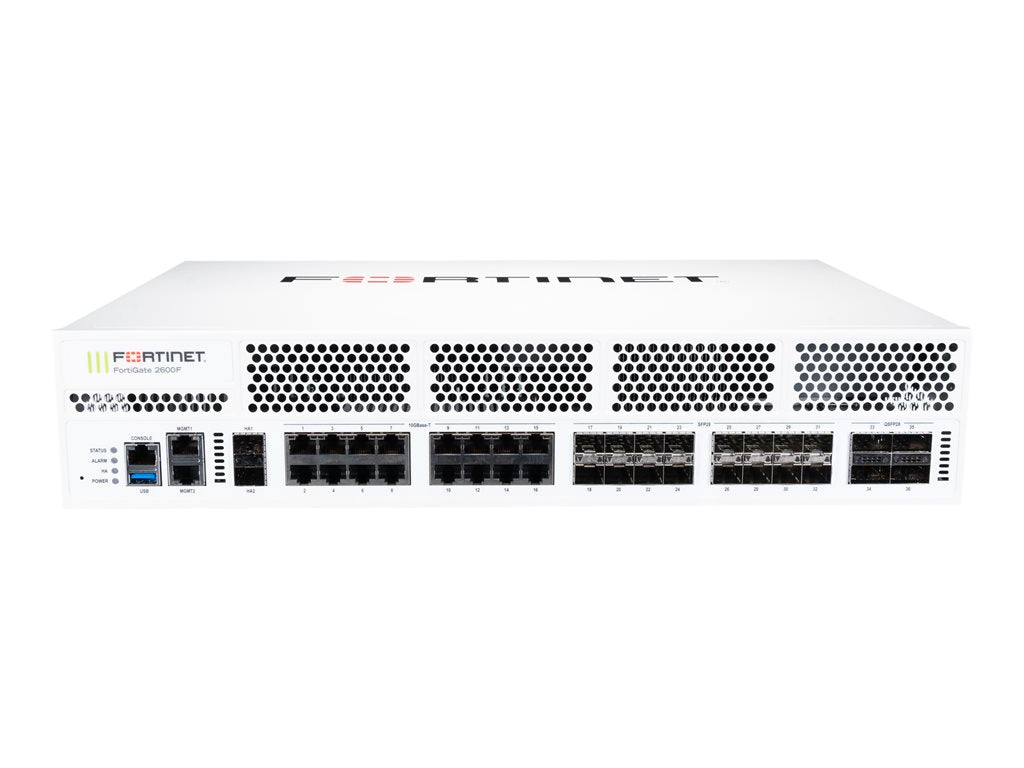 Fortinet FortiGate 2600F-DC - Security appliance - with 1 year FortiCare Premium Support + 1 year FortiGuard Enterprise