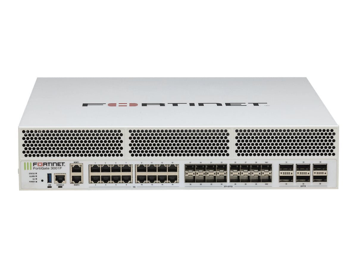 Fortinet FortiGate 3000F - Security appliance - with 3 years FortiCare 24X7 Service + 3 years FortiGuard - 40GbE, 100GbE, 25GbE FG-3000F-BDL-950-36