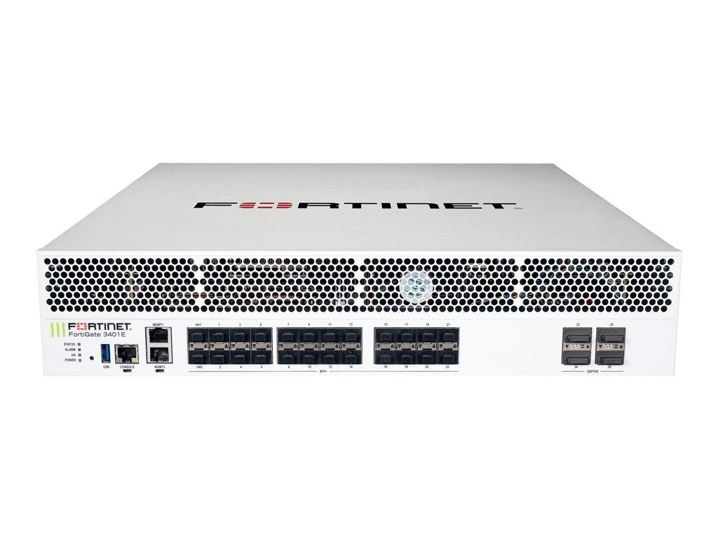 Fortinet FortiGate 3400E-DC - Security appliance - with 3 years FortiCare Premium Support + 3 years FortiGuard