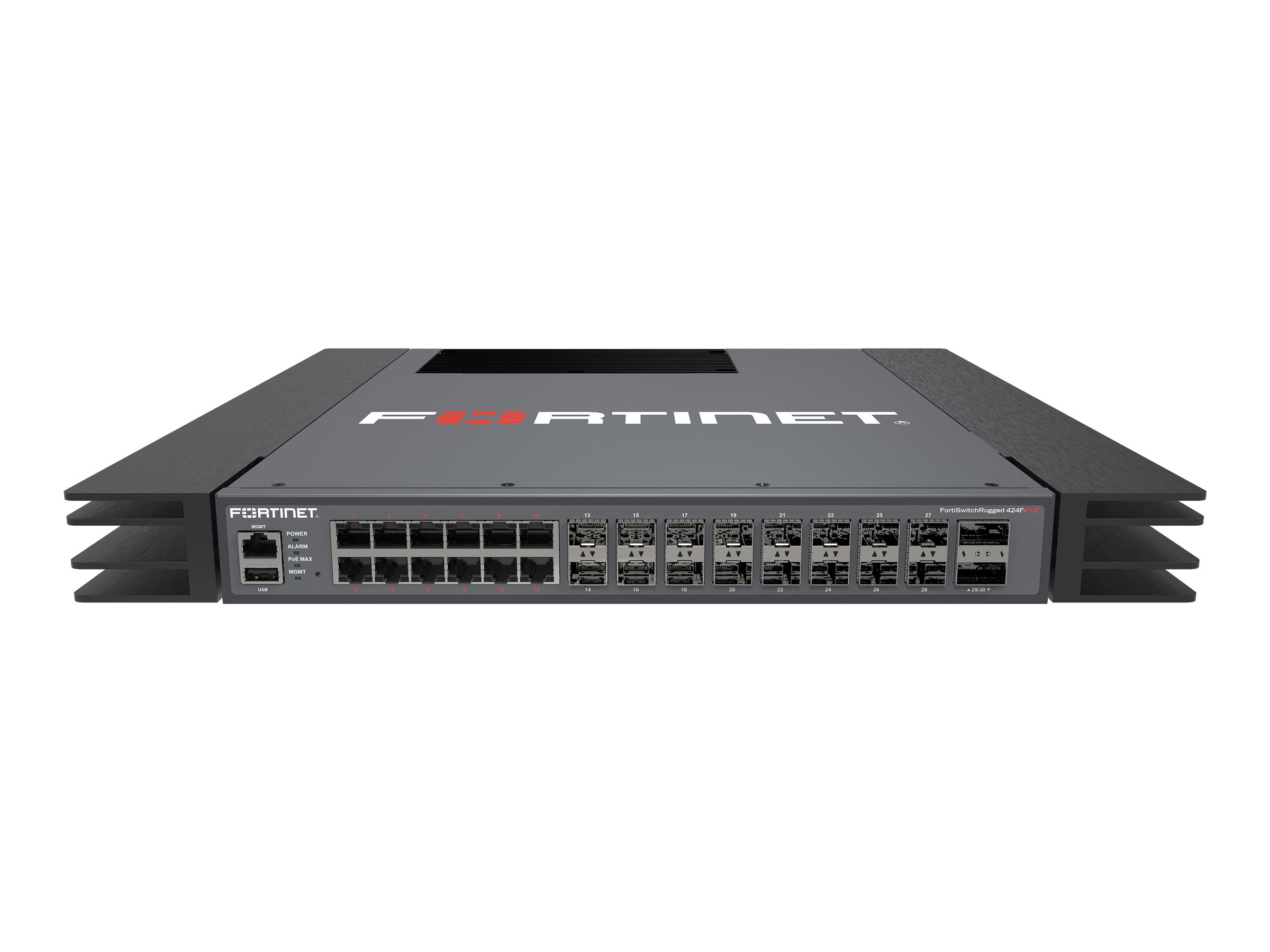 Fortinet FortiSwitch Rugged 424F-POE - Switch - L3 - managed - 12 x 2.5GBase-T (UPOE) + 12 x 1/2.5 Gigabit SFP+ + 4 x 10 Gigabit FSR-424F-POE
