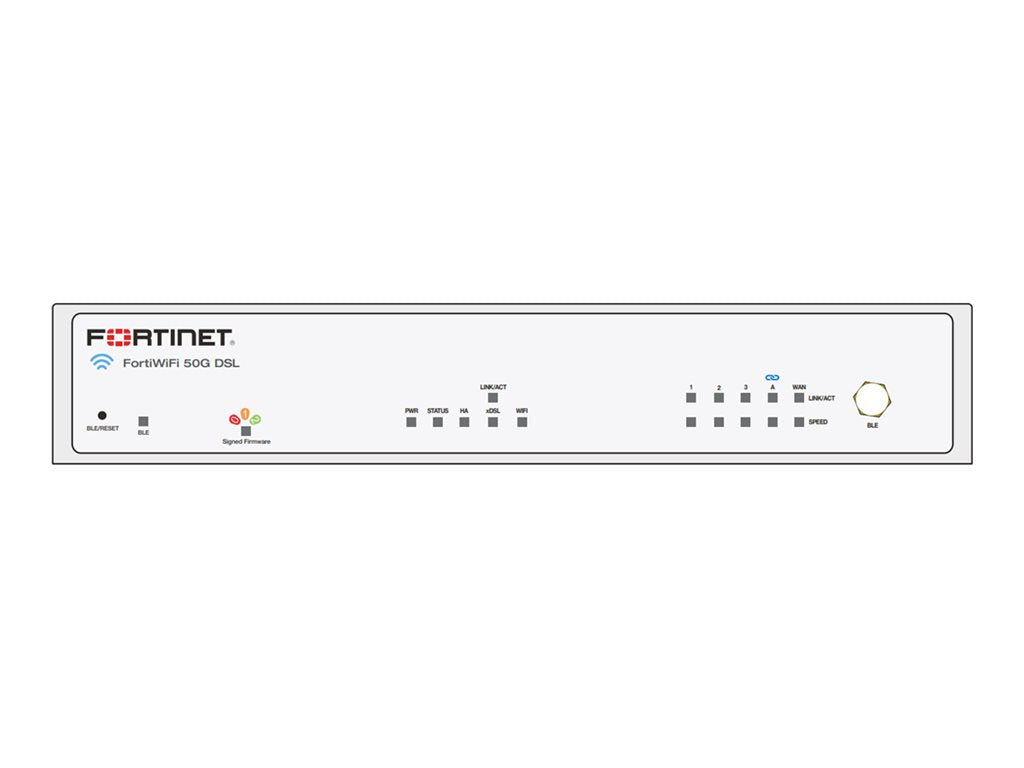 Fortinet FortiWiFi 50G-DSL - Security appliance - with 3 years FortiCare Premium Support + 3 years FortiGuard Enterprise