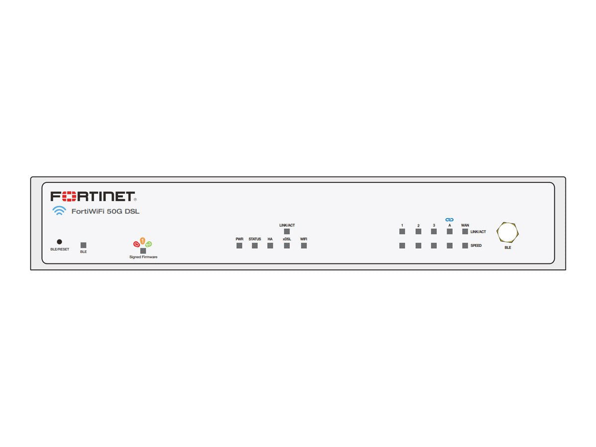 Fortinet FortiWiFi 50G-DSL - Security appliance - with 3 years FortiCare Premium Support + 3 years FortiGuard Unified Threat FWF-50G-DSL-Y-BDL-950-36