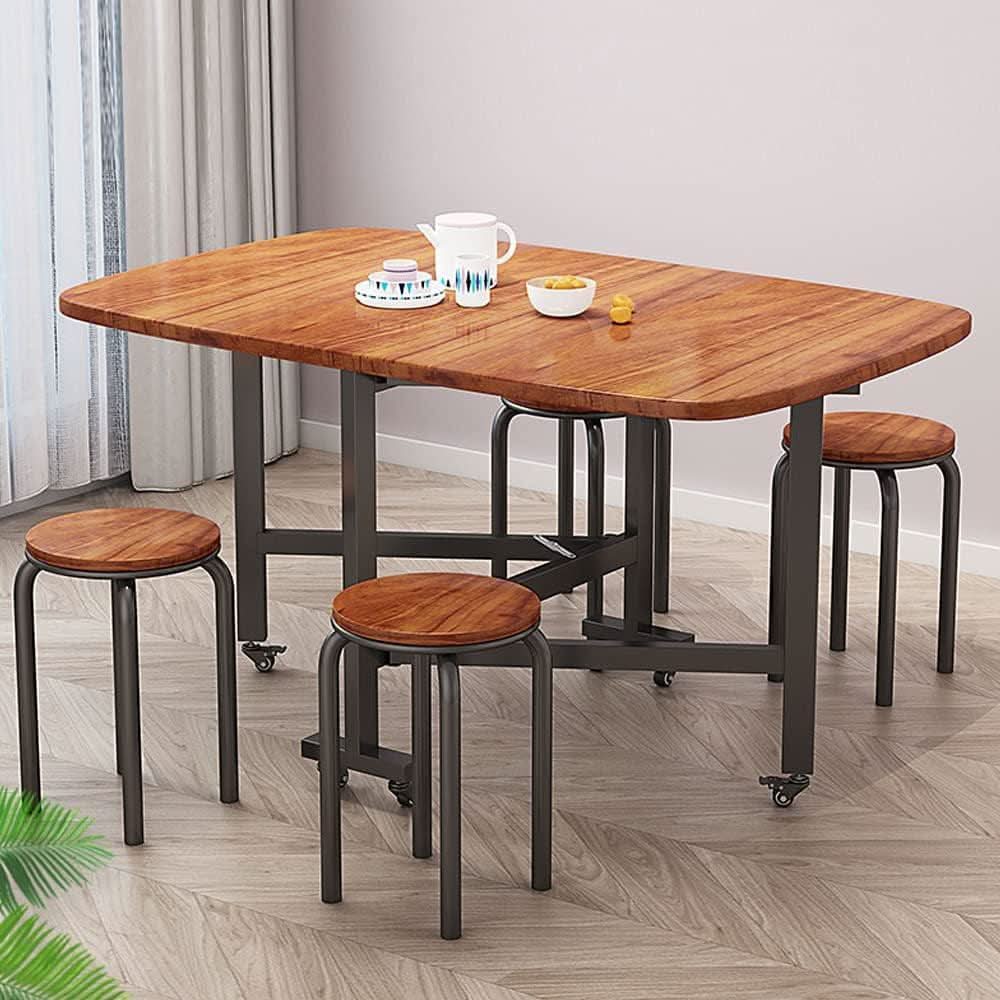 Forty Seven Inch Drop Leaf Folding Dining Table Solid Wood