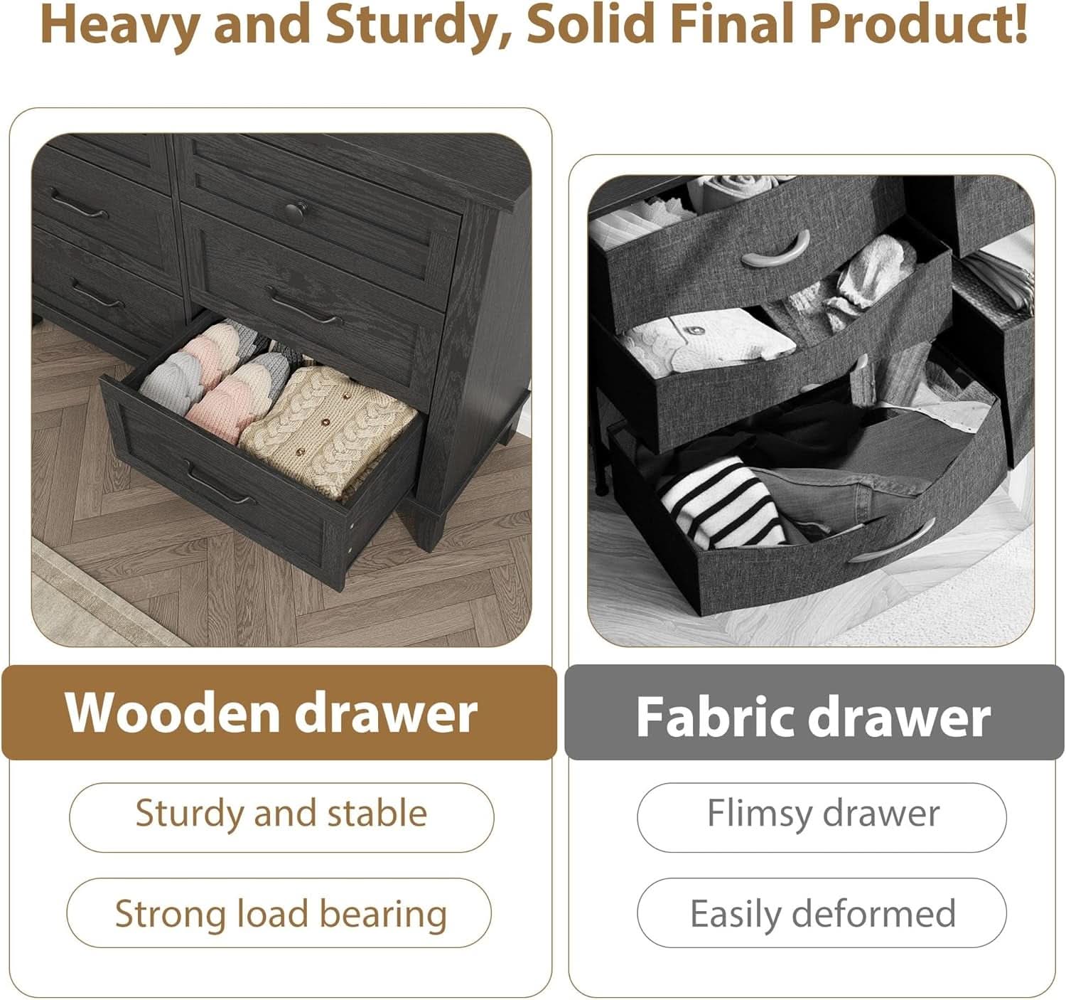 Forty Seven Inches Freestanding Dresser Drawers Deluxe