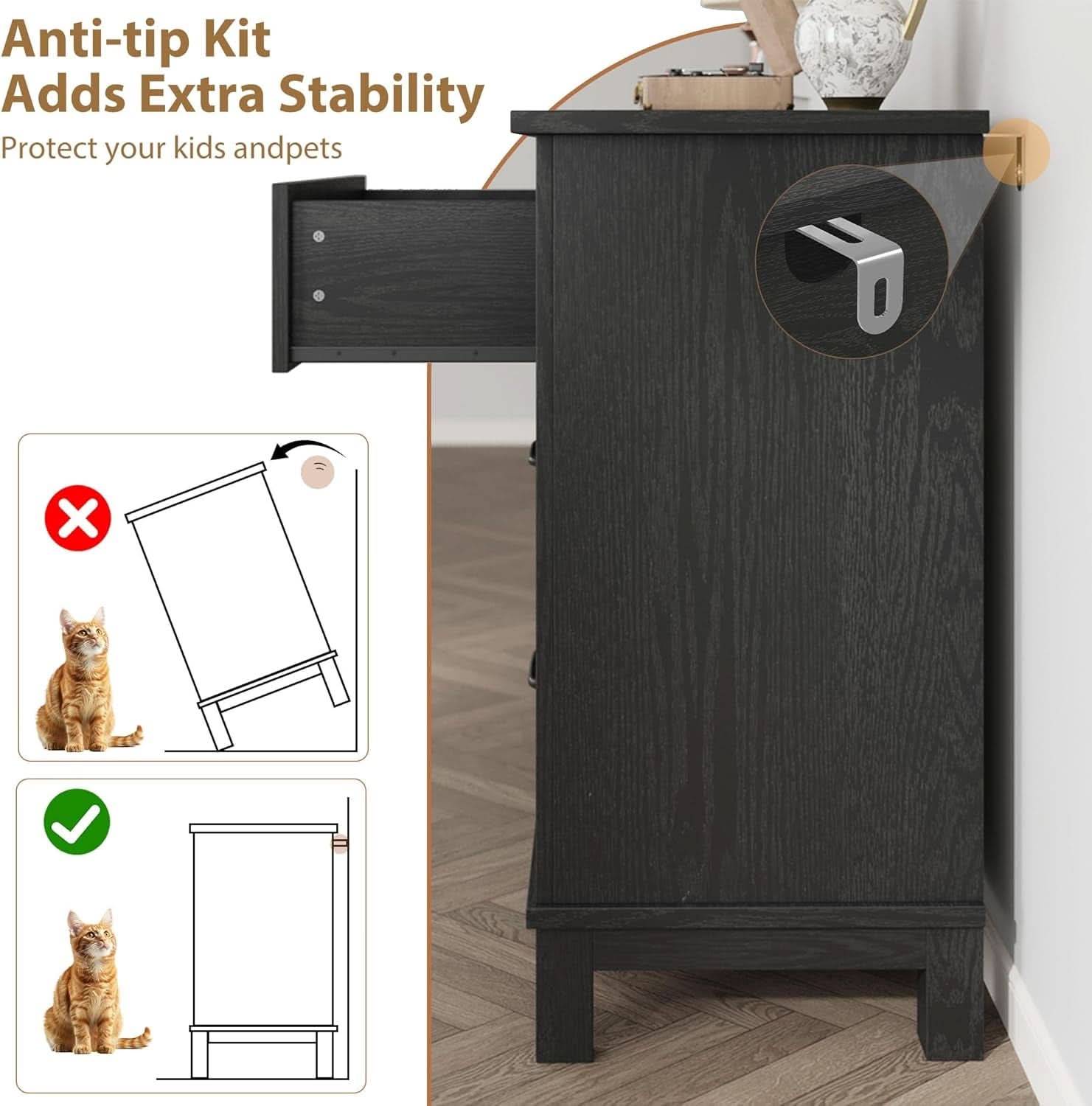 Forty Seven Inches Freestanding Dresser Drawers Deluxe