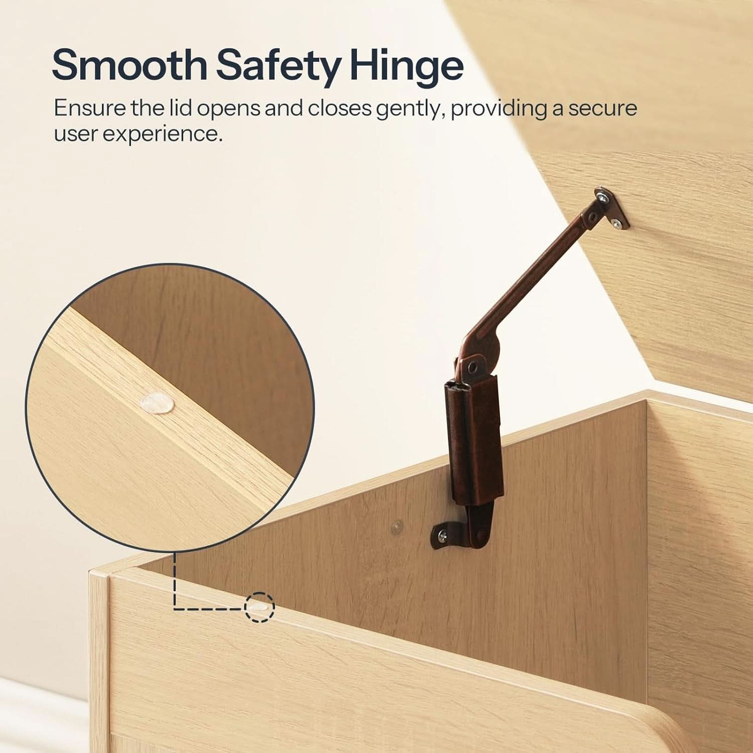 FortyThreeInch RattanLike StorageChest Bench With Safety Hinge