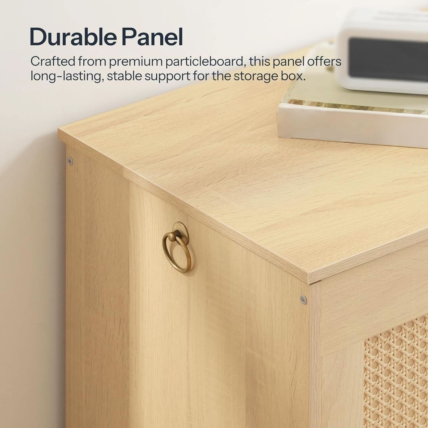 FortyThreeInch RattanLike StorageChest Bench With Safety Hinge