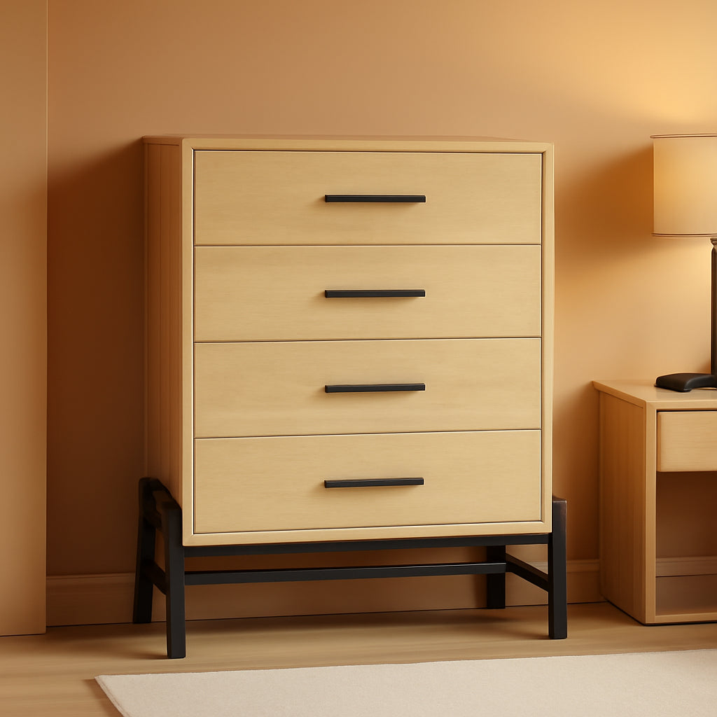 Four Drawer Dresser 38 Inch Freestanding Oakwood Unit