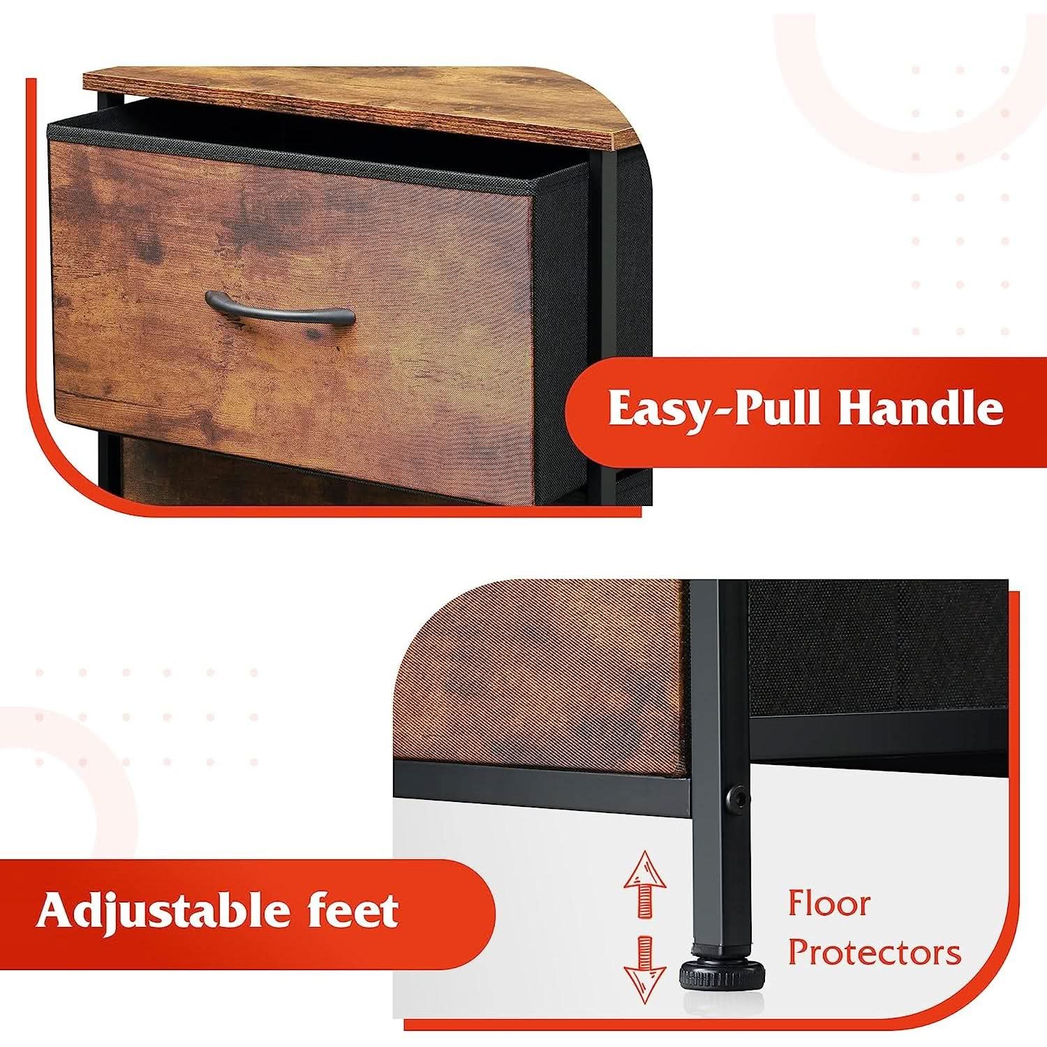 Four Drawer Dresser With Handles For Bedroom Storage
