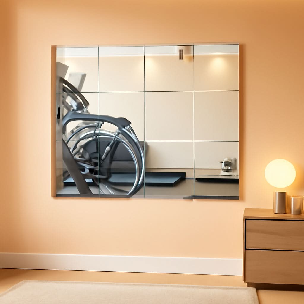 Frameless Wall Mounted Mirror Tiles 12X12 Inches Set Of 12