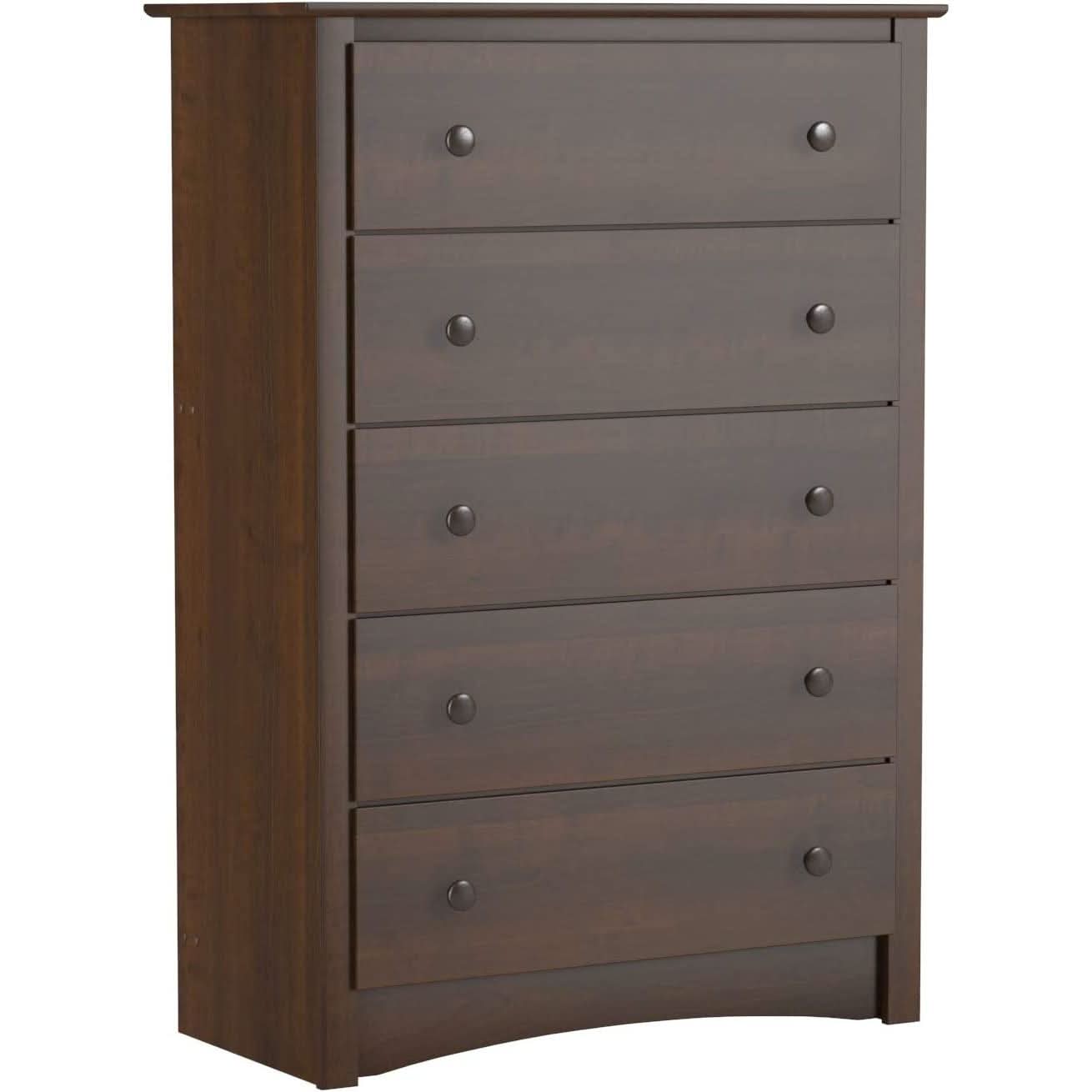 Fremont Espresso 5 Drawer Chest For Bedroom Storage