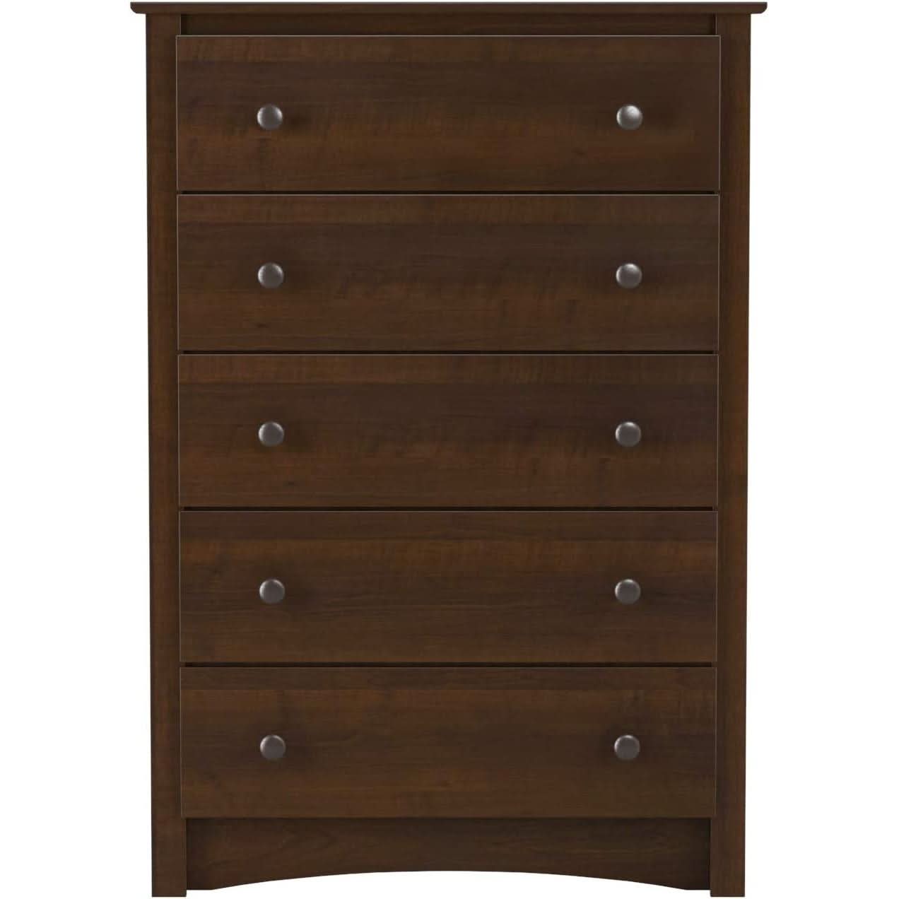 Fremont Espresso 5 Drawer Chest For Bedroom Storage