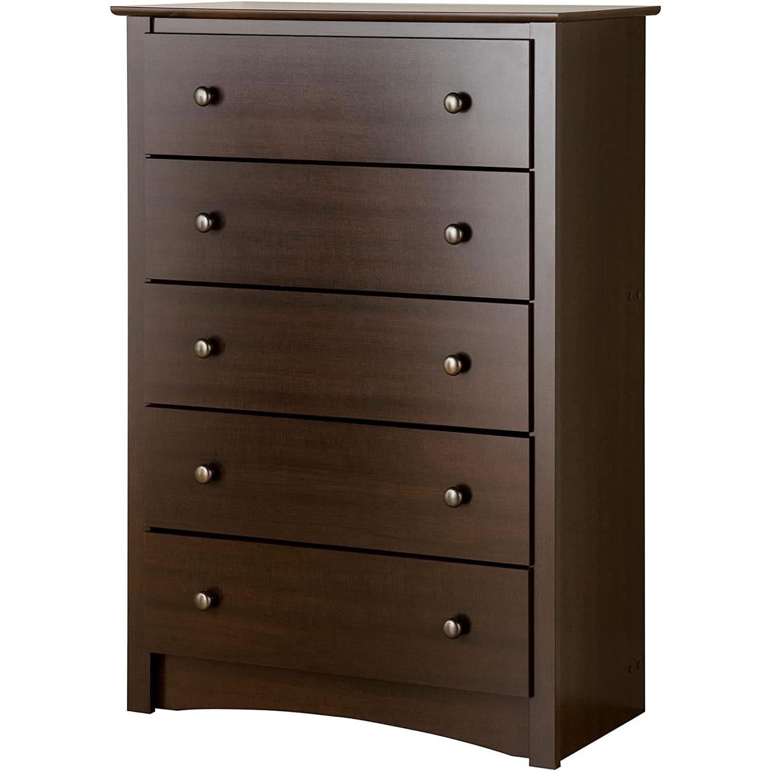 Fremont Espresso 5 Drawer Chest For Bedroom Storage
