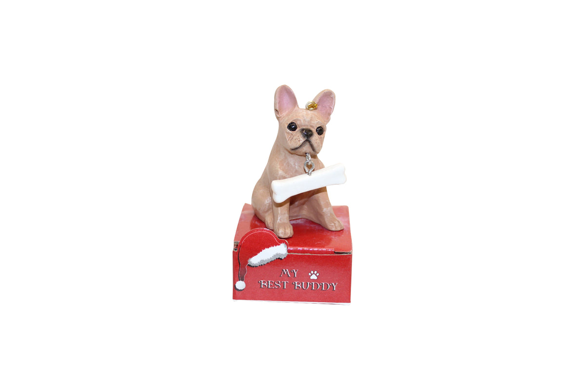 French Bulldog with Bone Ornament