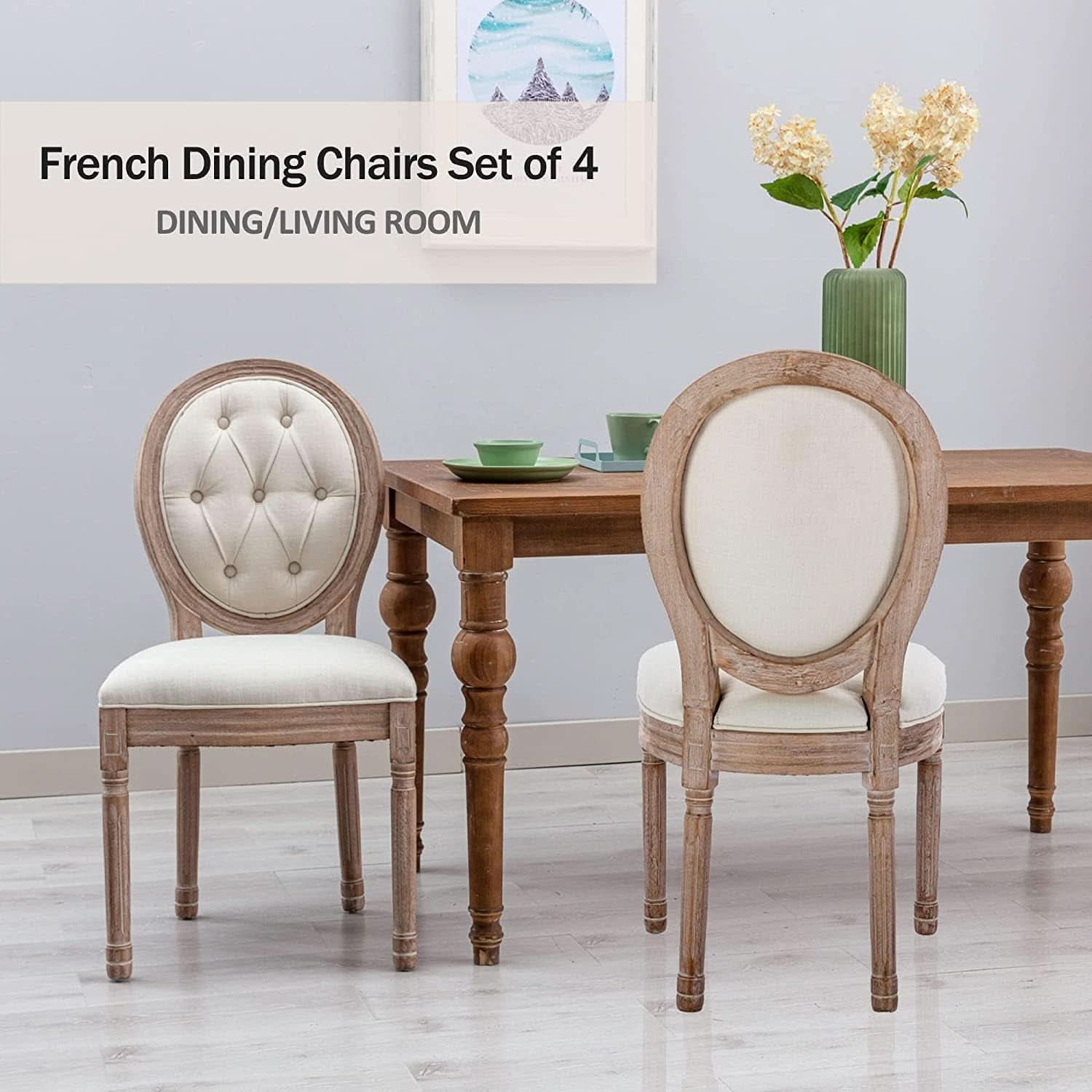 French Country Dining Chairs Oak Finish Button Back