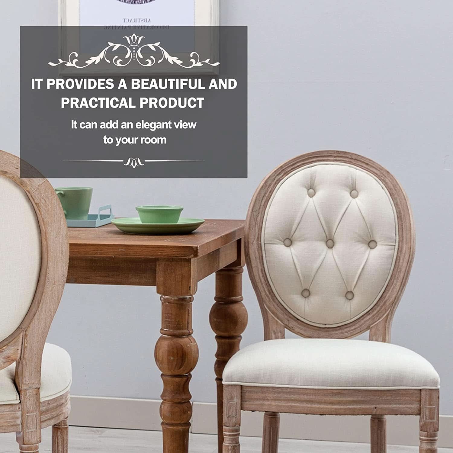 French Country Dining Chairs Oak Finish Button Back