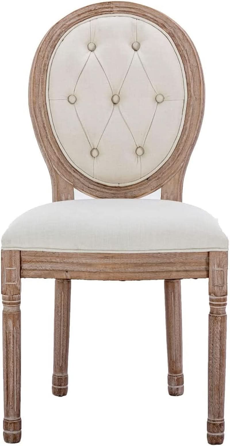 French Country Dining Chairs Oak Finish Button Back