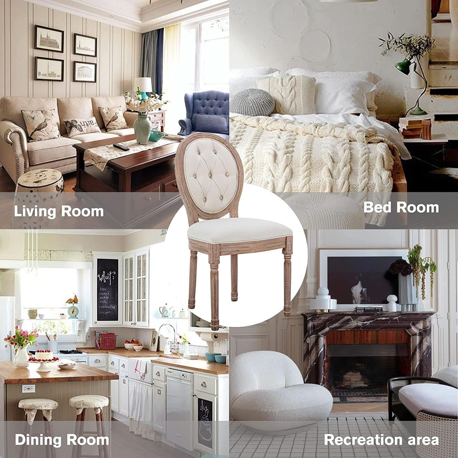 French Country Dining Chairs Oak Finish Button Back