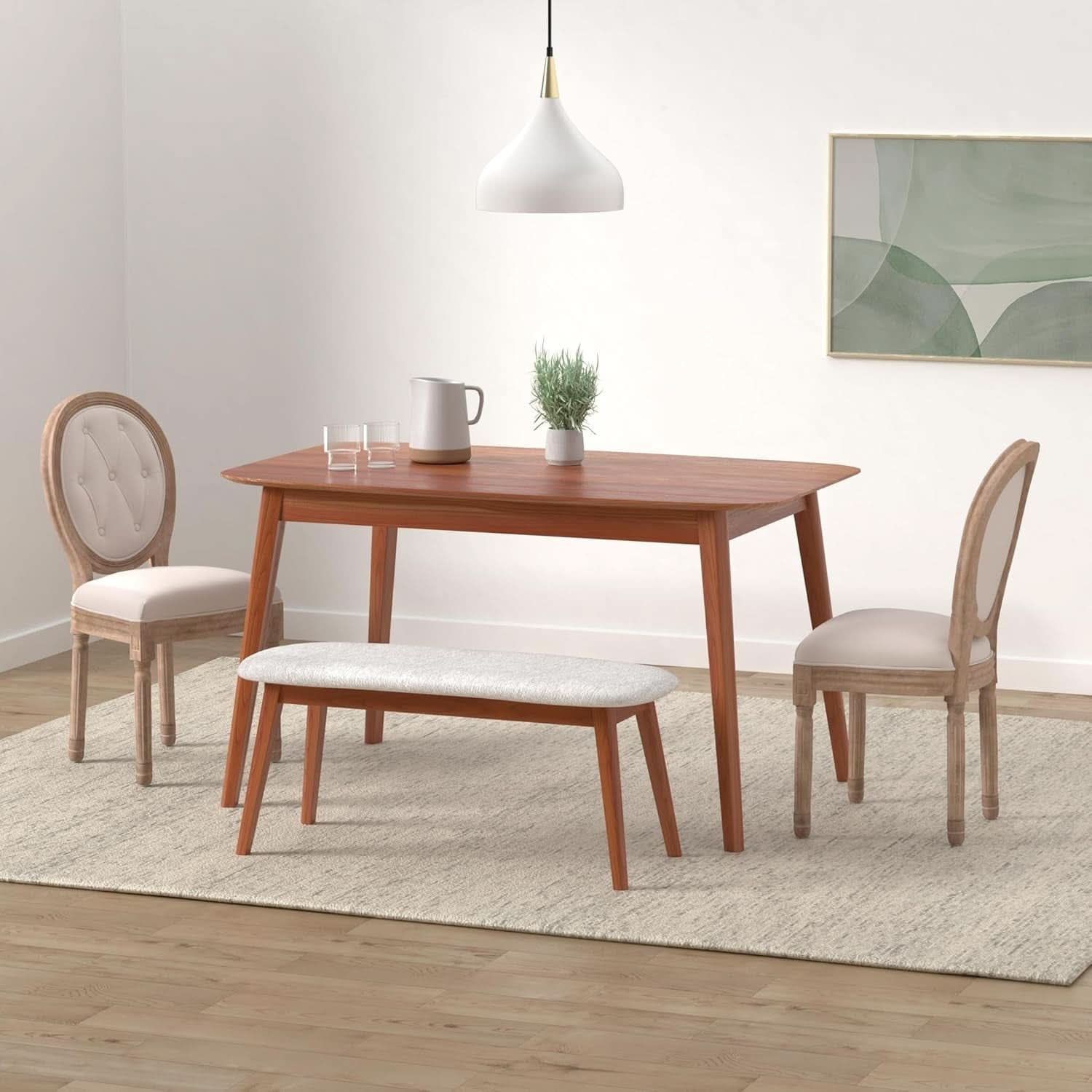 French Country Dining Chairs Set Of 4 Louis Style With Curved Backrest
