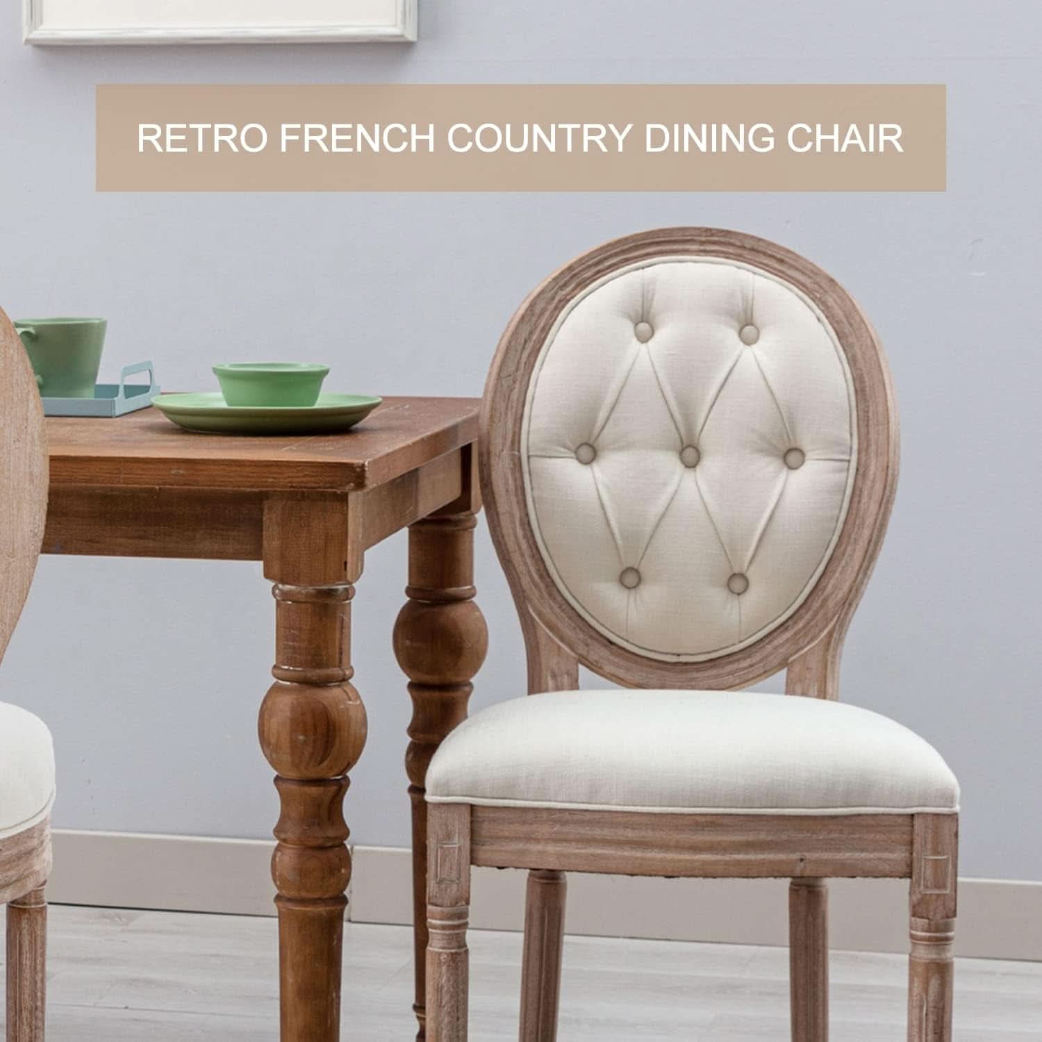 French Country Dining Chairs Set Of 4 Louis Style With Curved Backrest