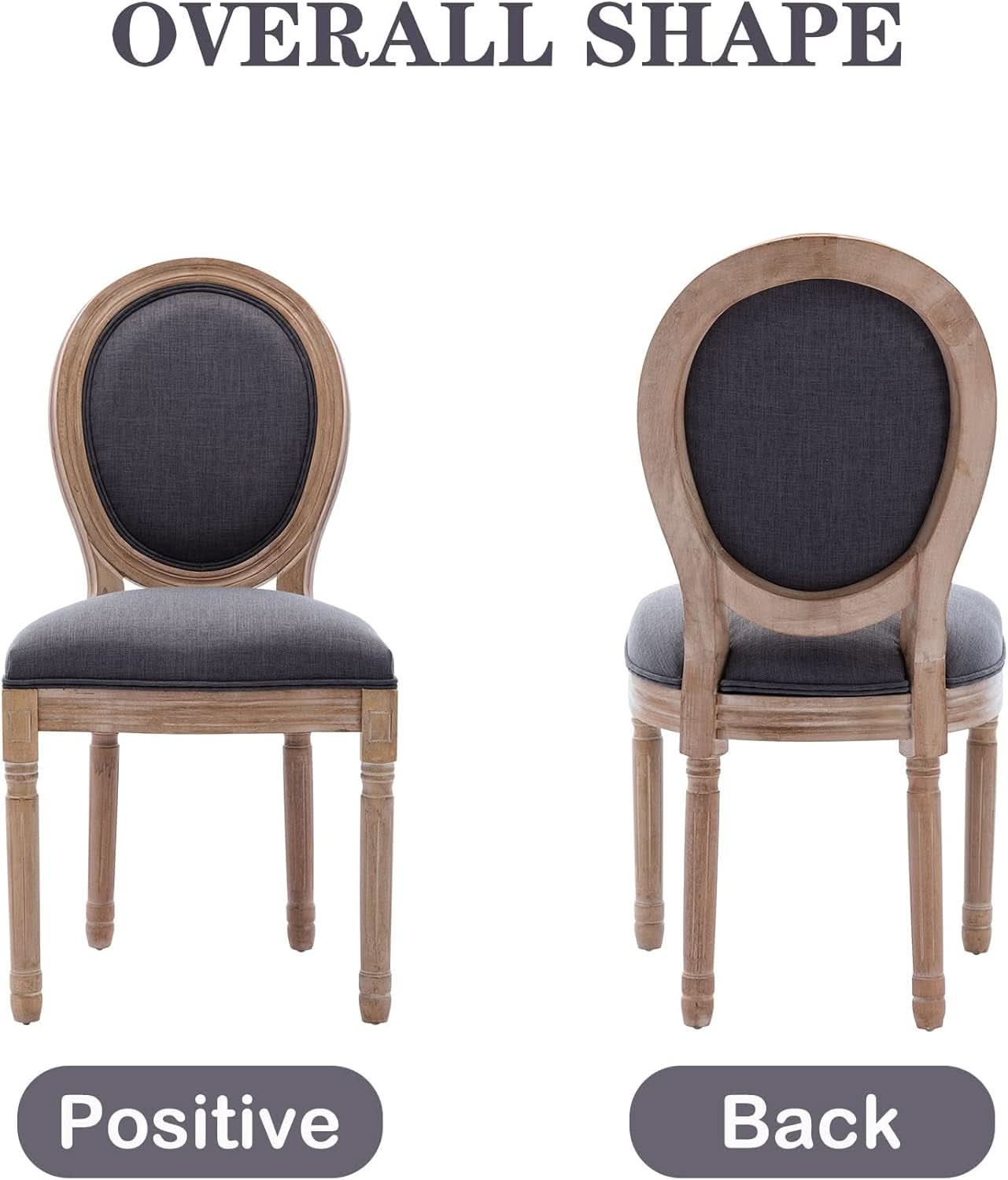French Country Dining Chairs Set of 4 Oak Wood Round Back