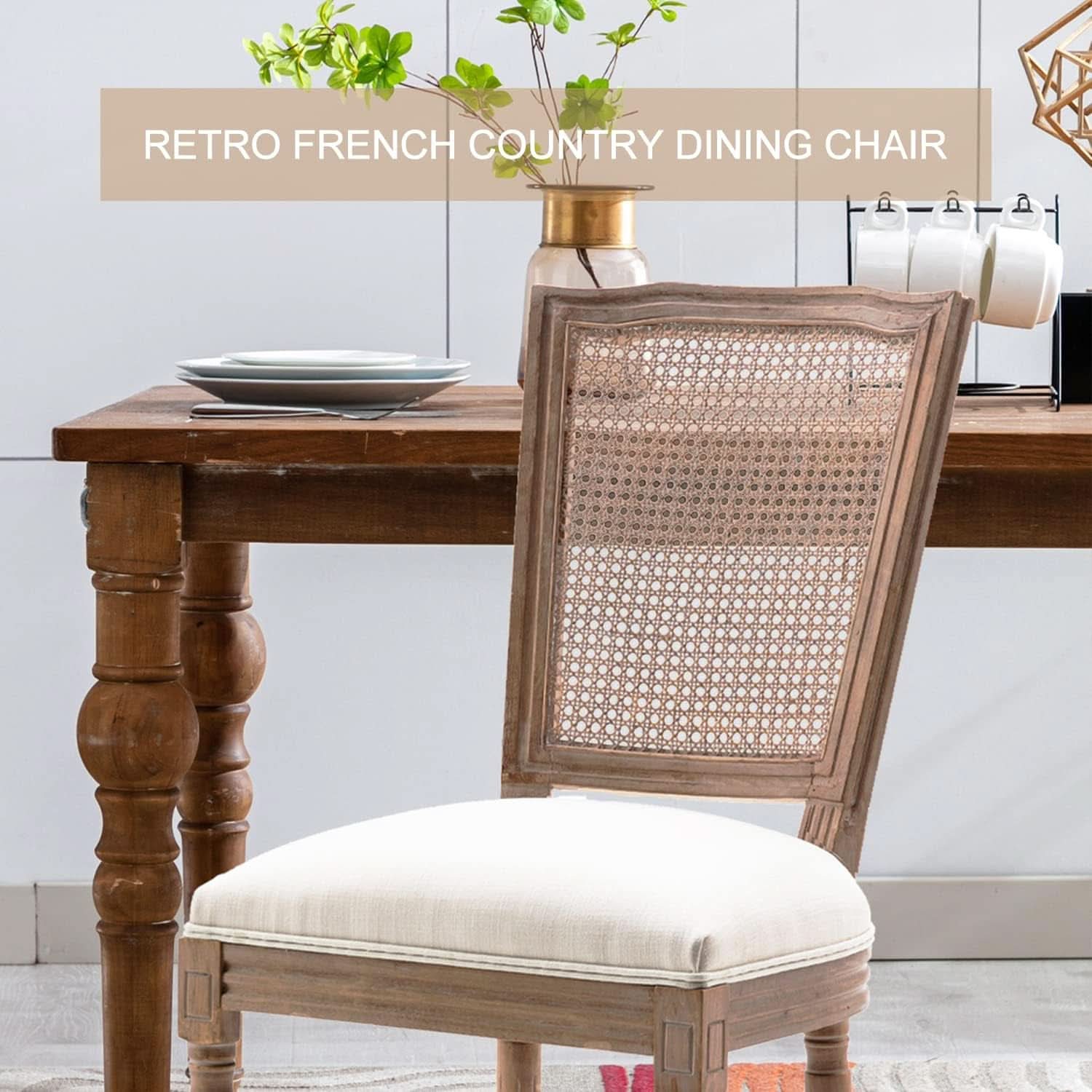 French Dining Chairs Set Of 4 With Solid Wood Frame