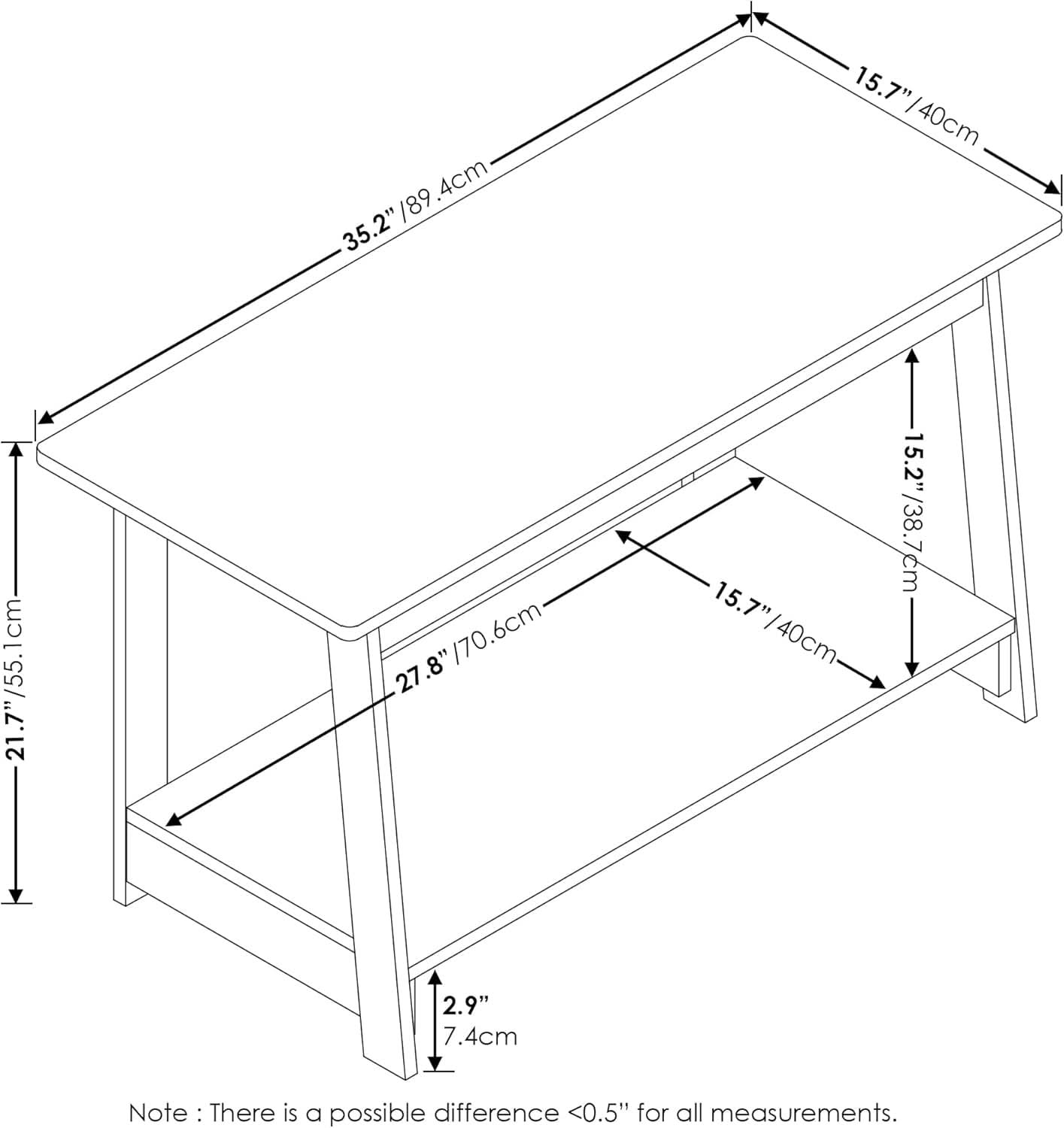 French Oak Grey TV Stand 35 Inch Wide For 37 Inch TV