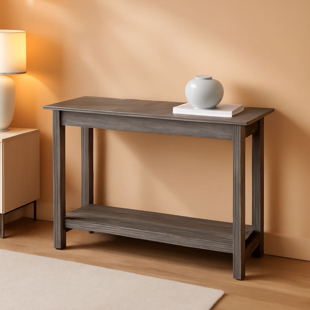 French Oak Grey TV Stand 35 Inch Wide For 37 Inch TV
