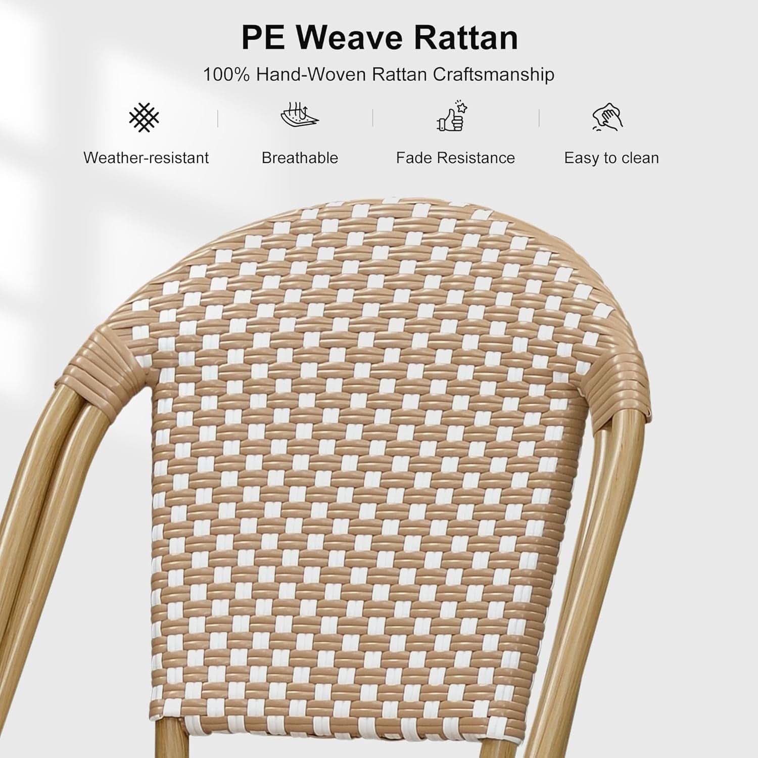French Style Bar Stools Set Of 2 27 Inch Rattan Bamboo Print