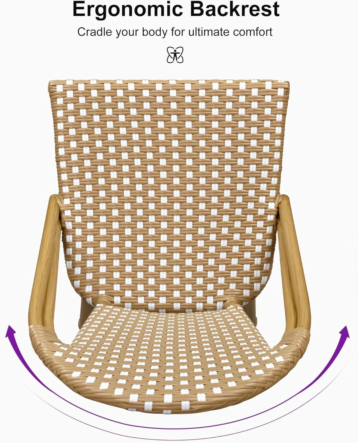 French Style Bar Stools Set Of 2 27 Inch Rattan Bamboo Print